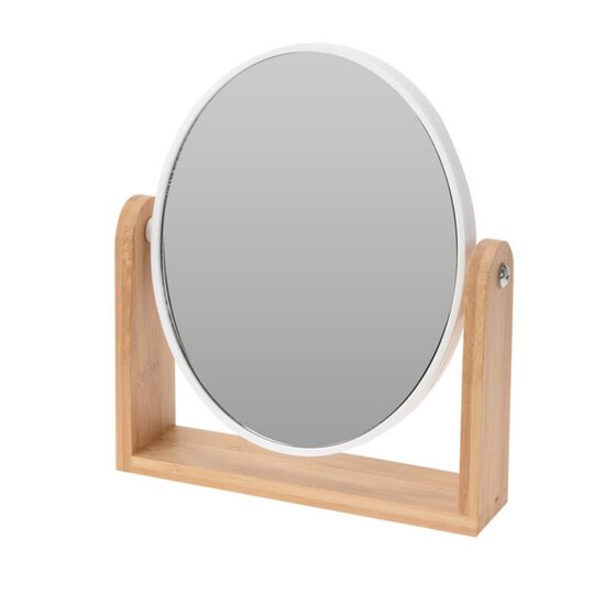 ELEGANZA spogulis bambusa statīvā 18x21x4.5cm, ovāls